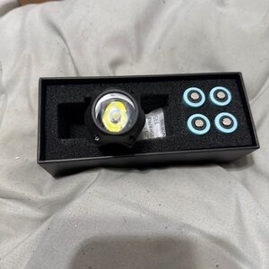 Black LED Headlamp with Blue Accents